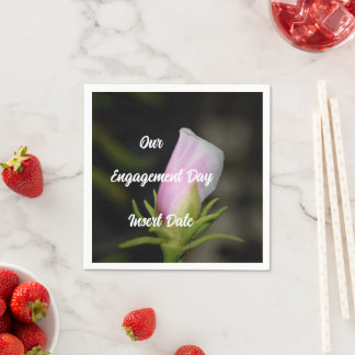 Customizable Trendy Rose Engagement Paper napkin