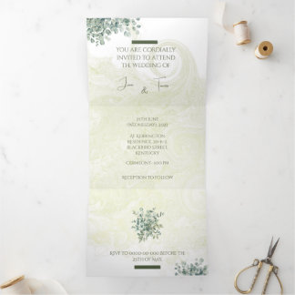 Customizable Trifold Letter Wedding Invitation 