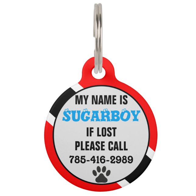 Customizable Trinidad and Tobago Pet Tag (Front)