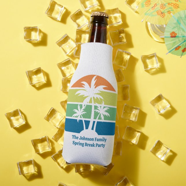 Customizable Tropical Island Palm Trees Party Bottle Cooler (In Situ Summer)