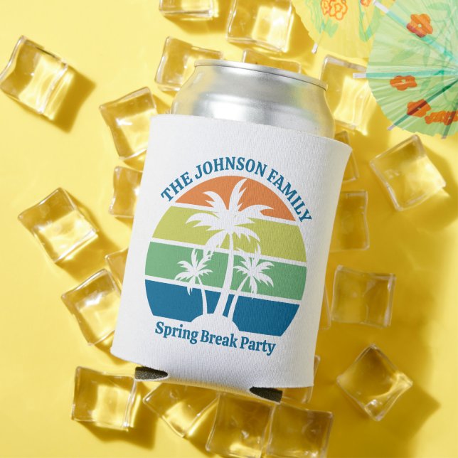 Customizable Tropical Island Palm Trees Party Can Cooler (In Situ Summer)