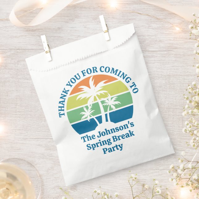 Customizable Tropical Island Palm Trees Party Favour Bag (Clipped)