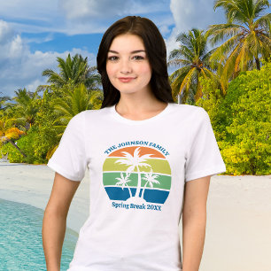 Customizable Tropical Island Palm Trees Women's Tri-Blend Shirt