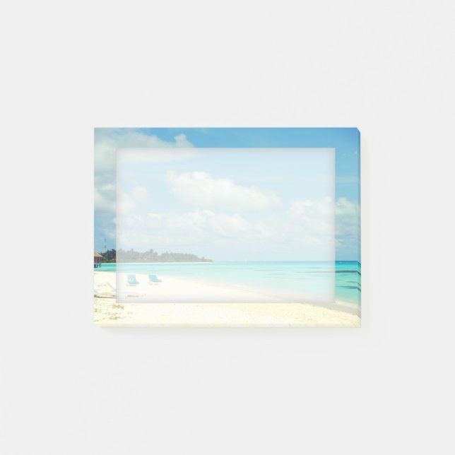 Customizable Tropical Island Paradise Sticky Notes (Front)