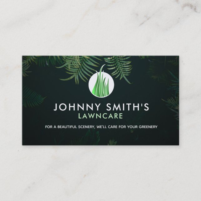 Customizable Tropical Landscaping Business Cards (Front)