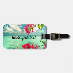 Customizable tropical scene luggage tag