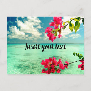 Customizable tropical scene postcard