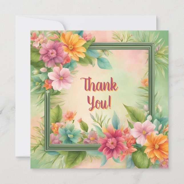 Customizable Tropical Thank You Discount Card (Front)