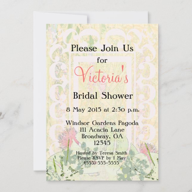 Customizable Tropical Victorian Bridal Party - Invitation (Front)