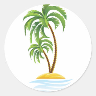Customizable Tropics Classic Round Sticker