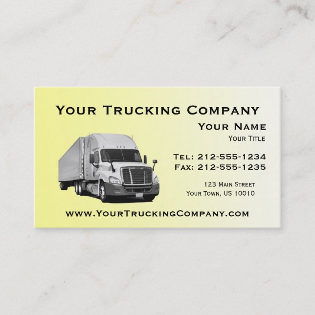 CUSTOMIZABLE Trucking Business Cards (Front)