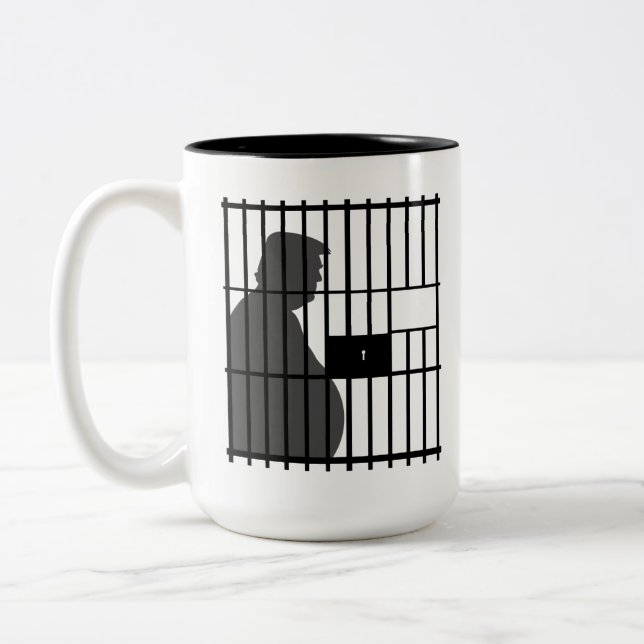 Customizable Trump for Prison 2024 Two-Tone Coffee Mug (Left)