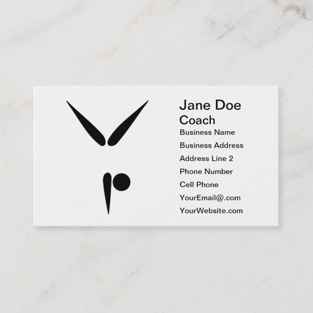 Customizable Tumbling Gymnastics Coach Gymnasts Business Card (Front)