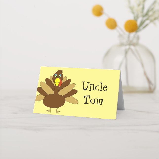 Customizable Turkey Thanksgiving Place Card (Front)