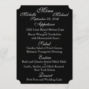 Customizable Two Sided WEDDING MENU