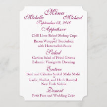 Customizable Two Sided WEDDING MENU