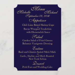 Customizable Two Sided WEDDING MENU