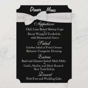 Customizable Two Sided WEDDING MENU