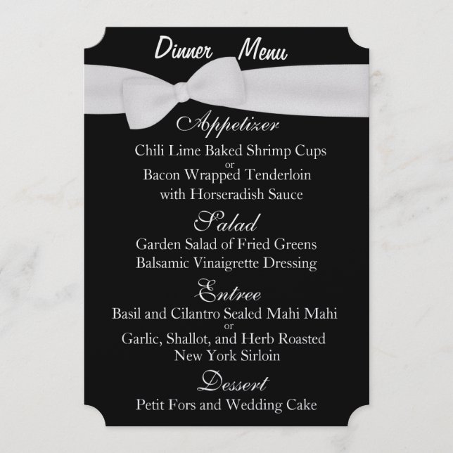 Customizable Two Sided WEDDING MENU (Front)