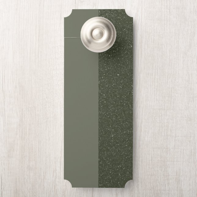 Customizable Two-Tone Door Hanger in Moss Green (On Knob)