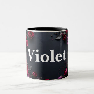 Customizable two tone floral design coffee mug