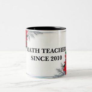 Customizable two tone floral math teacher mug