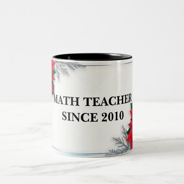 Customizable two tone floral math teacher mug (Center)