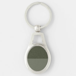 Customizable Two-Tone Green Metal Keychain