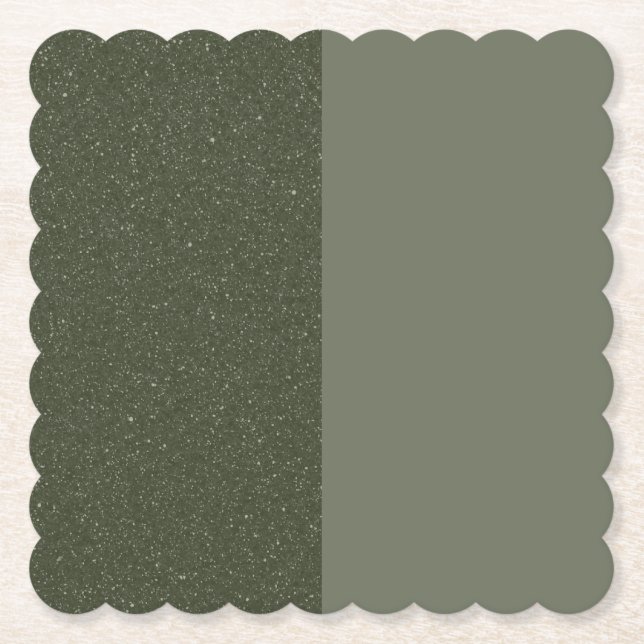 Customizable Two-Tone Green Paper Coaster (Front)