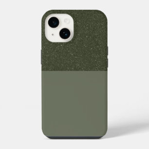 Customizable Two-Tone Moss Green iPhone 14 Case