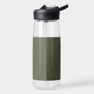 Customizable Two-Tone Moss Green Water Bottle