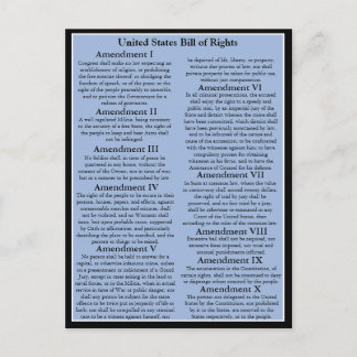 Customizable U.S. Bill of Rights/1st 10 Amendments Postcard