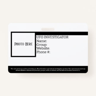 Customizable UFO Investigator ID Badge