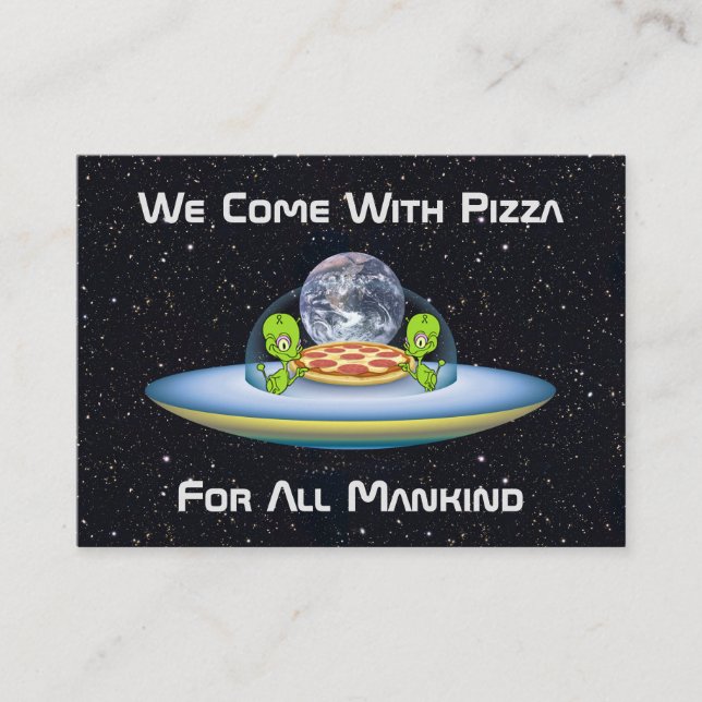 Customizable UFO Pizza Delivery Business Card (Front)