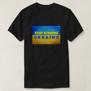 Customizable Ukraine blue sky yellow wheat field T-Shirt