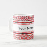 Customizable Ukrainian Embroidery Red Coffee Mug<br><div class="desc">Customizable Ukrainian Embroidery Red and Black Vyshyvanka</div>