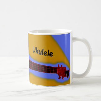 Customizable Ukulele Coffee Mug #2: Red on Melon