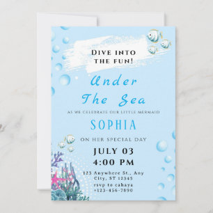 Customizable Under the Sea Birthday Invitation
