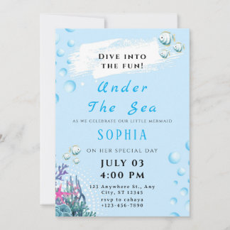 Customizable Under the Sea Birthday Invitation