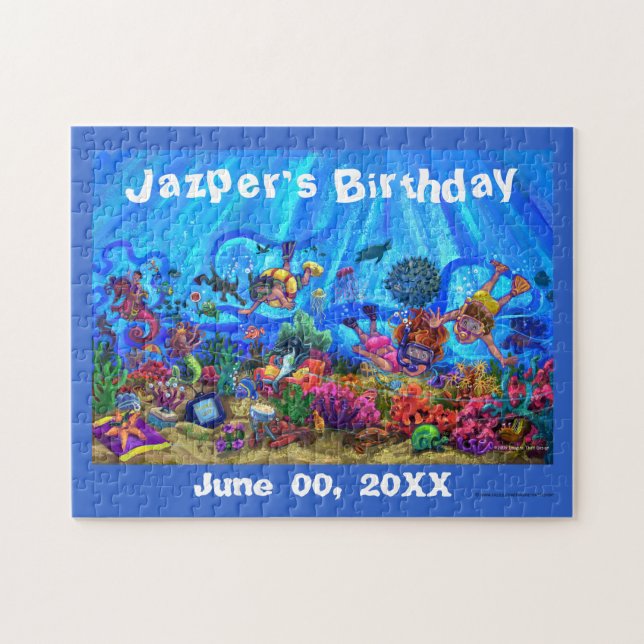 Customizable Under The Sea Birthday Puzzle (Horizontal)
