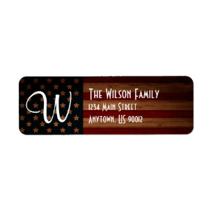 Customizable US Flag Address Label