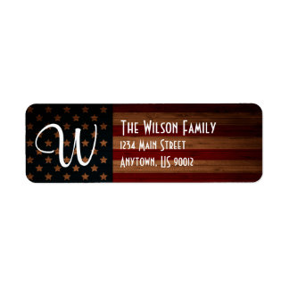 Customizable US Flag Address Label