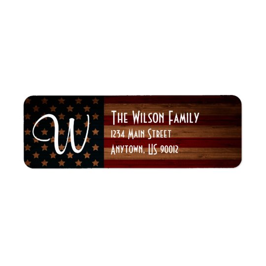 Customizable US Flag Address Label