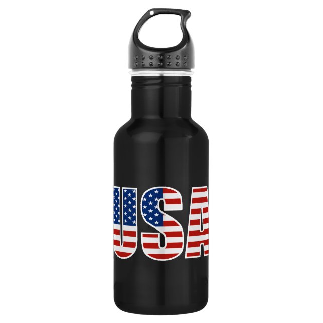 Customizable USA American Flag 532 Ml Water Bottle (Front)