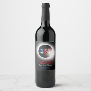 Customizable USA Total solar eclipse 2017 2024 Wine Label