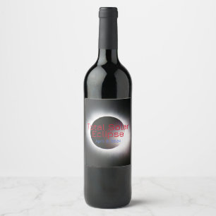 Customizable USA Total solar eclipse  2024 Wine Label