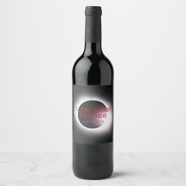 Customizable USA Total solar eclipse  2024 Wine Label (Front)