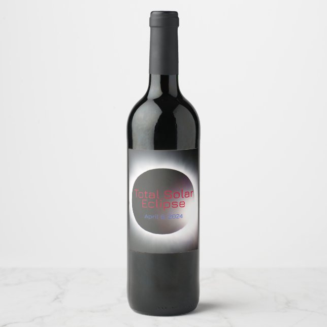 Customizable USA Total solar eclipse  2024 Wine Label (Front)