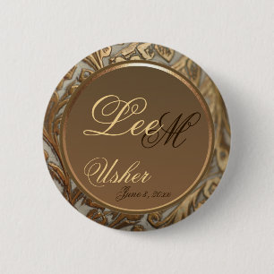 Customizable Usher Elegant Keepsake Button