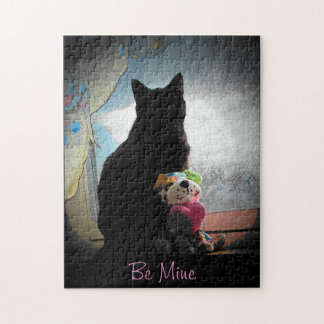 Customizable Valenpuzzle Kitty and Plush Jigsaw Puzzle